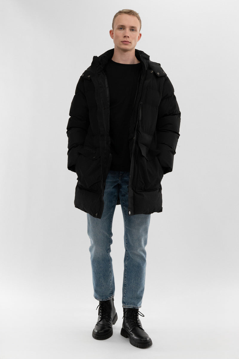 Canada Weather Gear Puffer Parka Jacket - Black - Mens Parka Jackets - International Clothiers