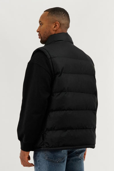 Super Triple Goose Double Pocket Bubble Vest - Black - Mens Vests - International Clothiers