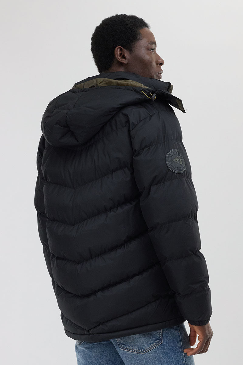 Super Triple Goose Chevron Bomber Jacket - Black - Mens Bomber Jackets - International Clothiers