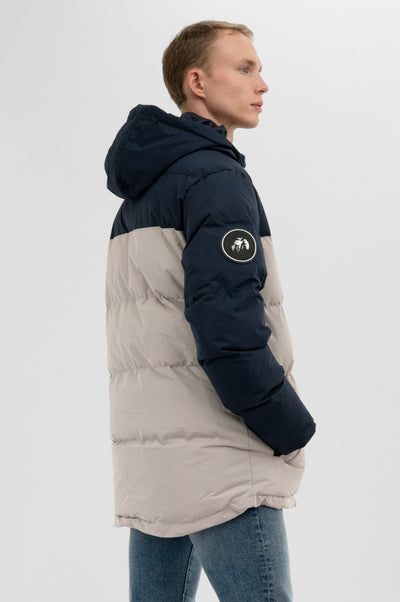 Super Triple Goose Colour Block Bomber Jacket - Stone - Mens Bomber Jackets - International Clothiers