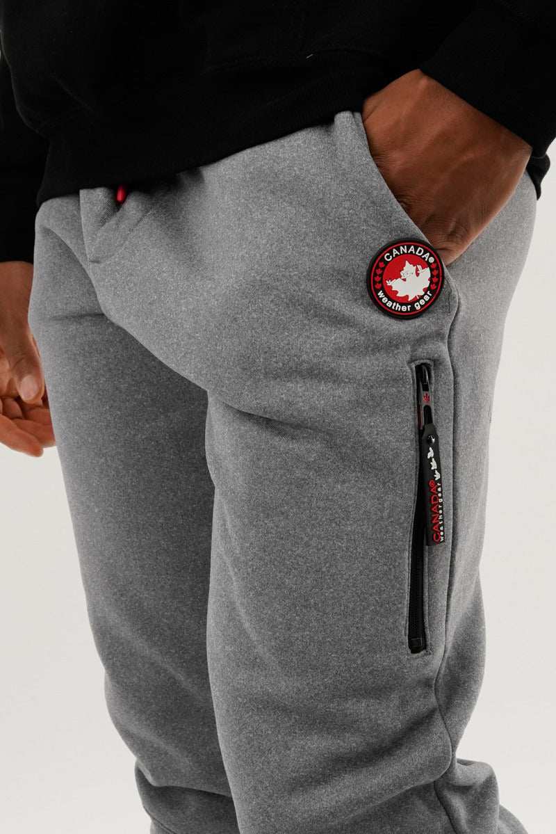 Canada Weather Gear Fleece Contrast Insert Jogger - Grey - Mens Joggers & Sweatpants - International Clothiers