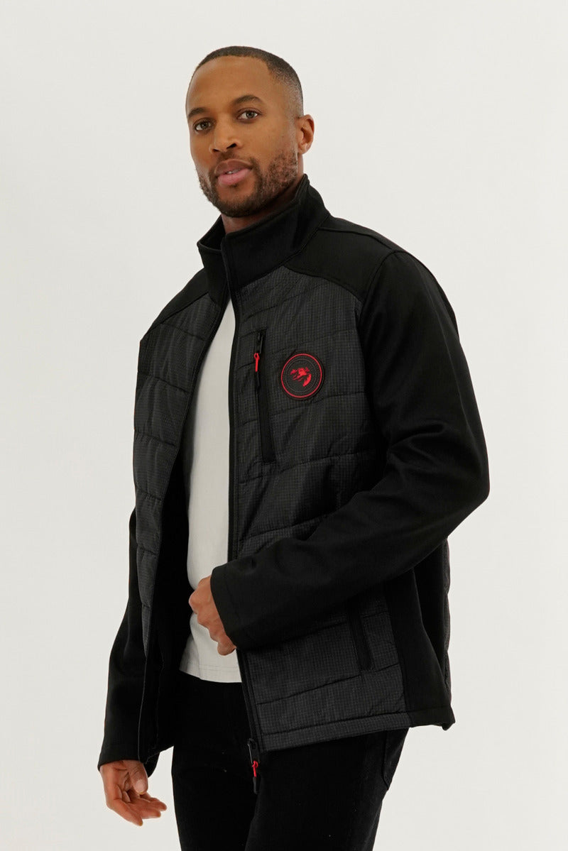 Super Triple Goose Quilted Colour Block Lightweight Jacket - Black - Mens Lightweight Jackets - International Clothiers