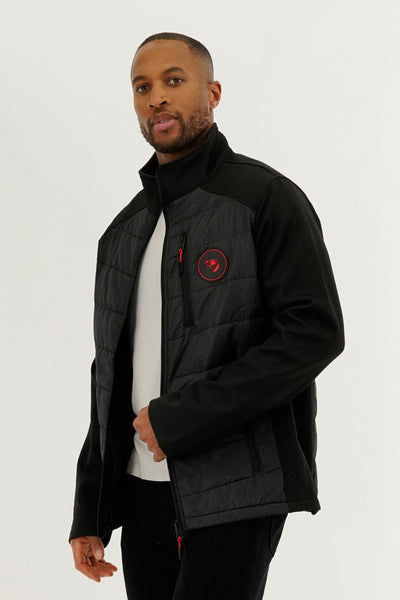 Super Triple Goose Quilted Colour Block Lightweight Jacket - Black - Mens Lightweight Jackets - International Clothiers