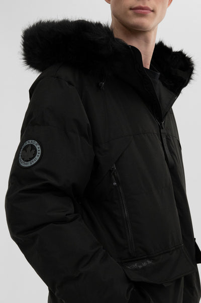 Canada Weather Gear Faux Fur Trim Bomber Jacket - Black - Mens Bomber Jackets - International Clothiers