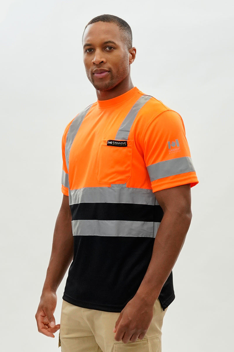 Canada Work Gear Hi-Vis Short Sleeve Tee - Orange - Mens Tees & Tank Tops - International Clothiers
