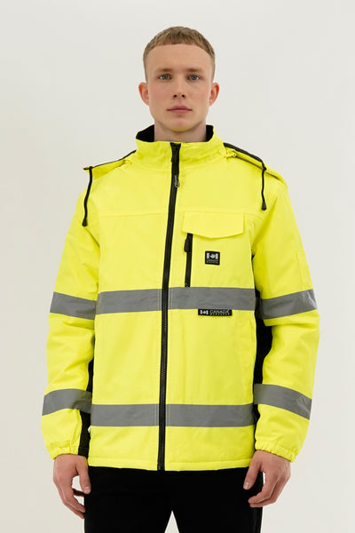 Canada Work Gear Hi-Vis Reflective Parka Jacket - Yellow - Mens Parka Jackets - International Clothiers