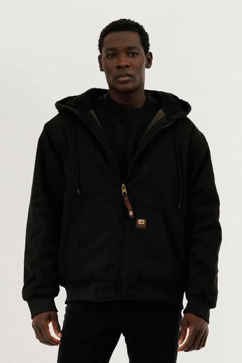 Canada Work Gear Sherpa Lined Bomber Jacket - Black - Mens Bomber Jackets - International Clothiers