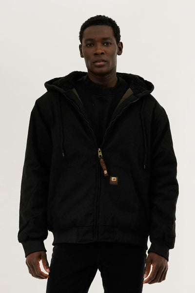 Canada Work Gear Sherpa Lined Bomber Jacket - Black - Mens Bomber Jackets - International Clothiers