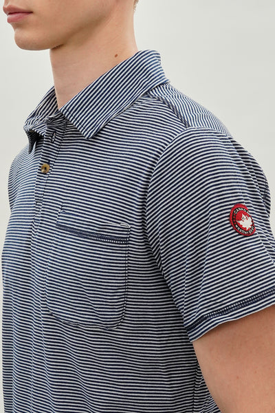 Canada Weather Gear Striped Polo Shirt - Navy - Mens Polo Shirts - International Clothiers