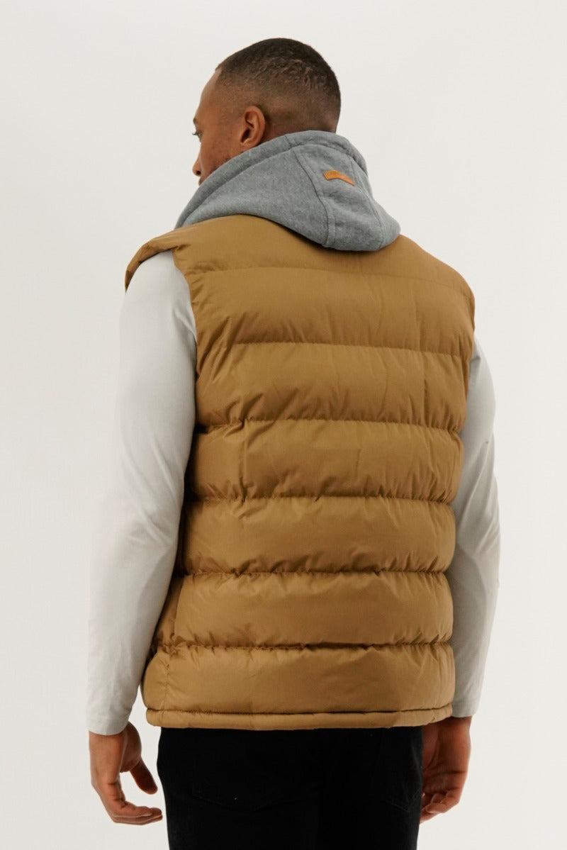 Canada Weather Gear Hooded Puffer Vest - Camel - Mens Vests - International Clothiers