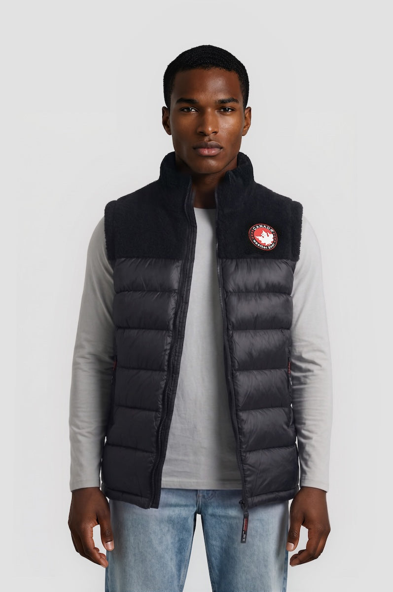Shiny Puffer Vest - Black