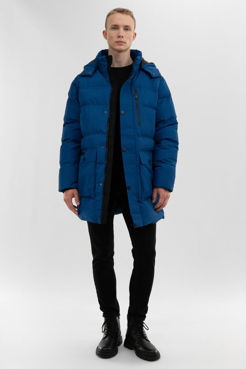 Canada Weather Gear Puffer Parka Jacket - Blue - Mens Parka Jackets - International Clothiers