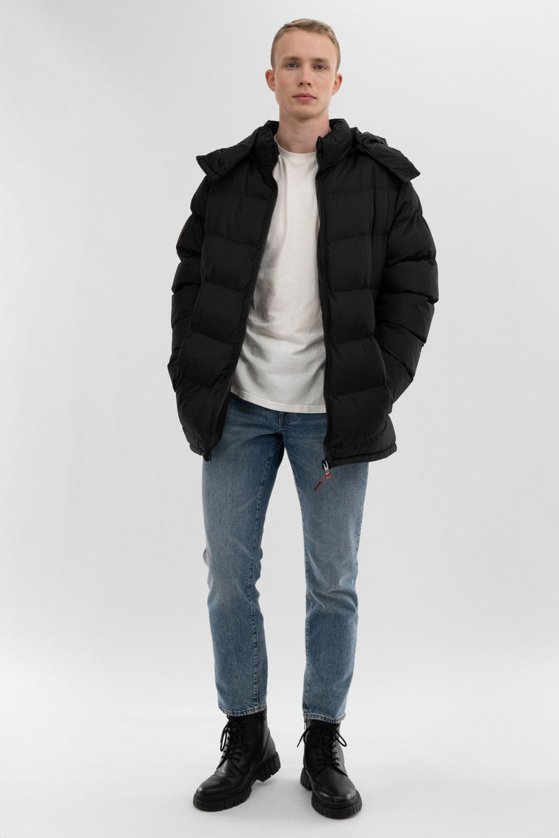 Super Triple Goose Chevron Bomber Jacket - Black - Mens Bomber Jackets - International Clothiers