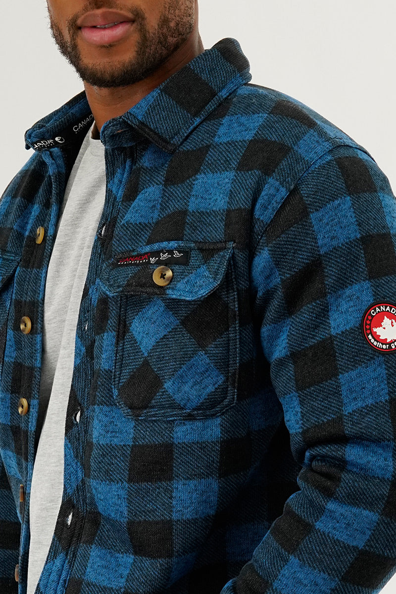 Canada Weather Gear Plaid Lightweight Jacket - Blue - Mens Lightweight Jackets - International Clothiers