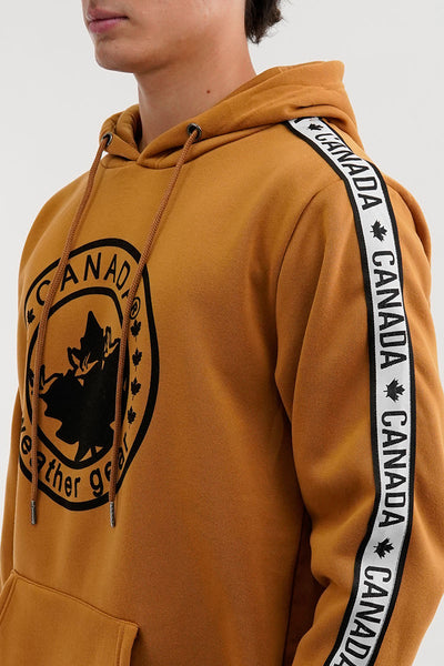 Canada Weather Gear Logo Tape Fleece Hoodie - Camel - Mens Hoodies & Sweatshirts - International Clothiers