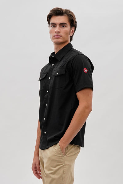 Canada Weather Gear Short Sleeve Snap Button Casual Shirt - Black - Mens Casual Shirts - International Clothiers