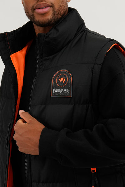 Super Triple Goose Double Pocket Bubble Vest - Black - Mens Vests - International Clothiers