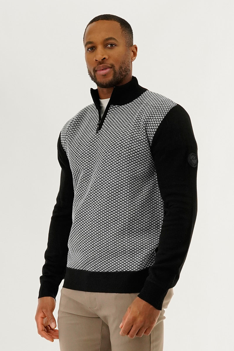 Canada Weather Gear 1/4 Zip Pullover Sweater - Grey - Mens Pullover Sweaters - International Clothiers
