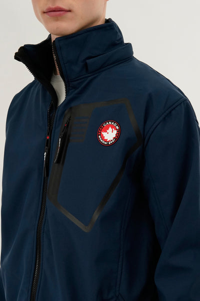 Canada Weather Gear Soft Shell Hooded Lightweight Jacket - Navy - Mens Lightweight Jackets - International Clothiers