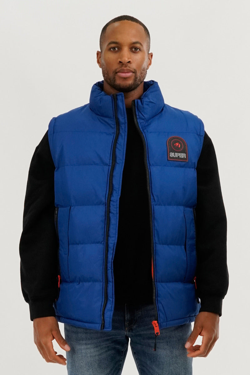 Super Triple Goose Double Pocket Bubble Vest - Blue - Mens Vests - International Clothiers
