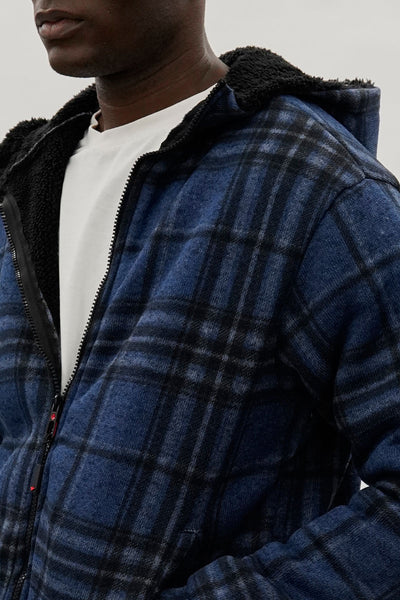 Canada Weather Gear Hooded Sherpa Lined Lightweight Jacket - Navy - Mens Lightweight Jackets - International Clothiers