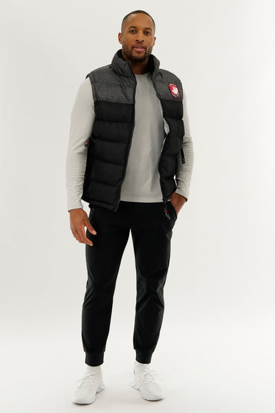 Canada Weather Gear Colour Block Puffer Vest - Black - Mens Vests - International Clothiers