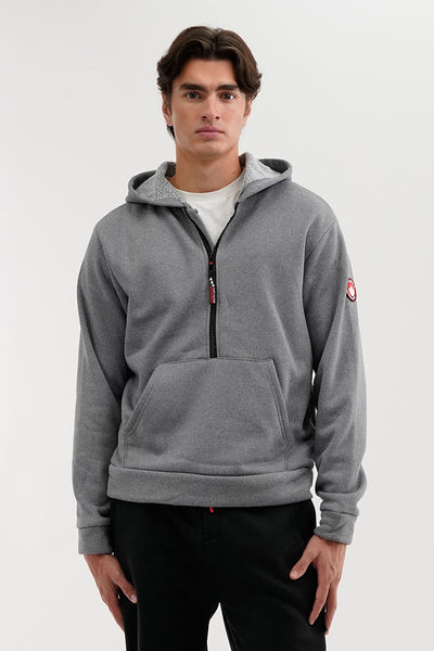 Canada Weather Gear Fleece Half Zip Hoodie - Grey - Mens Hoodies & Sweatshirts - International Clothiers