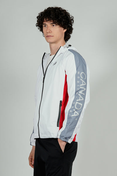 Canada Weather Gear Hooded Sleeve Print Logo Lightweight Jacket - White