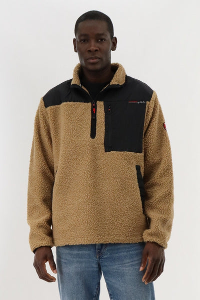 Canada Weather Gear Sherpa Fleece Pullover Sweater - Beige - Mens Pullover Sweaters - International Clothiers
