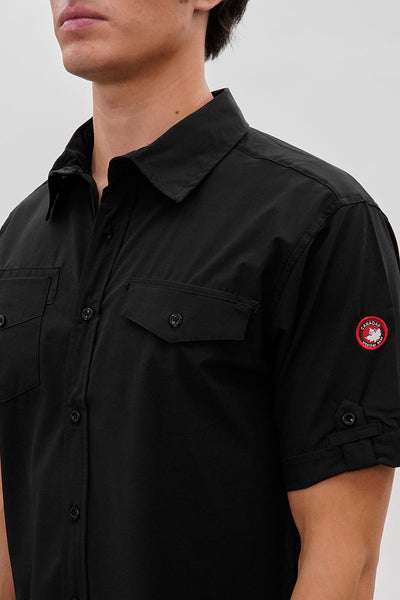 Canada Weather Gear Utility Short Sleeve Casual Shirt - Black - Mens Casual Shirts - International Clothiers