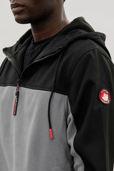 Canada Weather Gear Colour Block Half Zip Hoodie - Grey - Mens Hoodies & Sweatshirts - International Clothiers