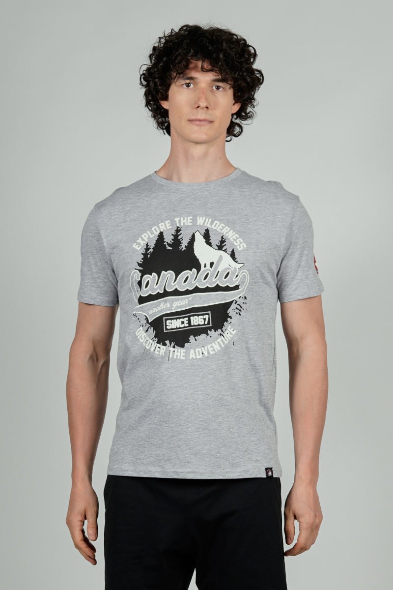 Canada Weather Gear Discover The Adventure Print Tee - Grey