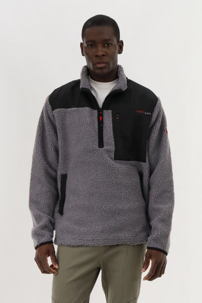 Canada Weather Gear Sherpa Fleece Pullover Sweater - Grey - Mens Pullover Sweaters - International Clothiers
