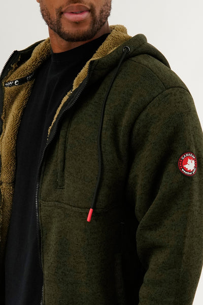 Canada Weather Gear Sherpa Lined Lightweight Jacket - Olive - Mens Lightweight Jackets - International Clothiers