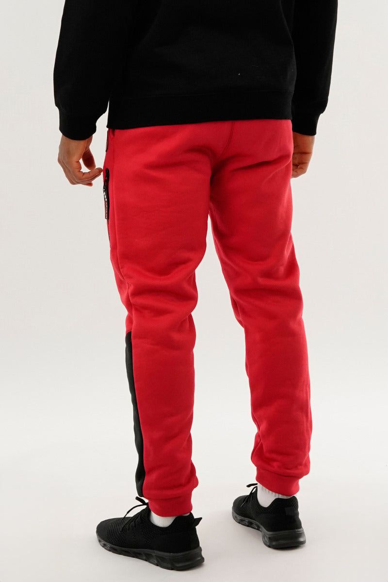 Canada Weather Gear Fleece Contrast Insert Jogger - Red - Mens Joggers & Sweatpants - International Clothiers