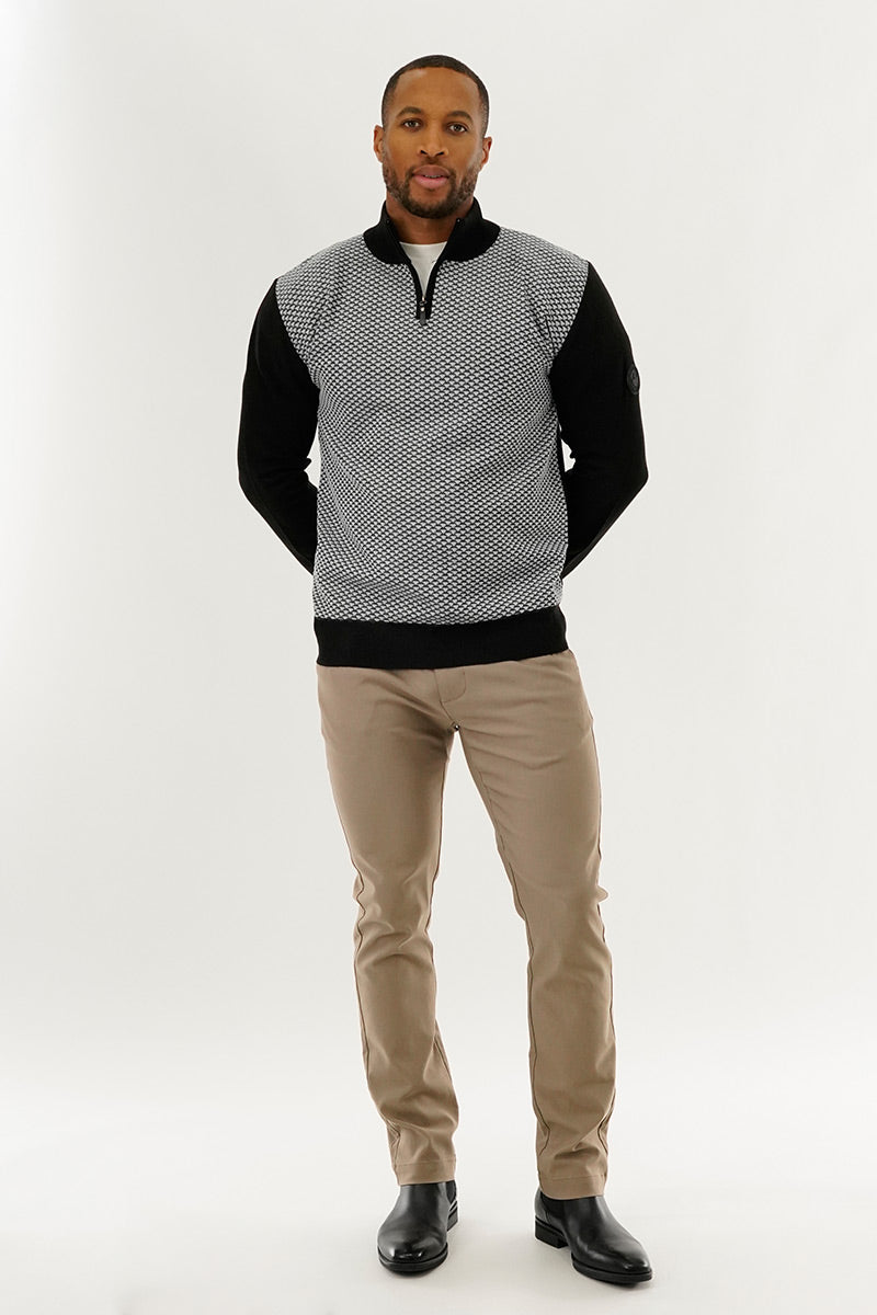 Canada Weather Gear 1/4 Zip Pullover Sweater - Grey - Mens Pullover Sweaters - International Clothiers