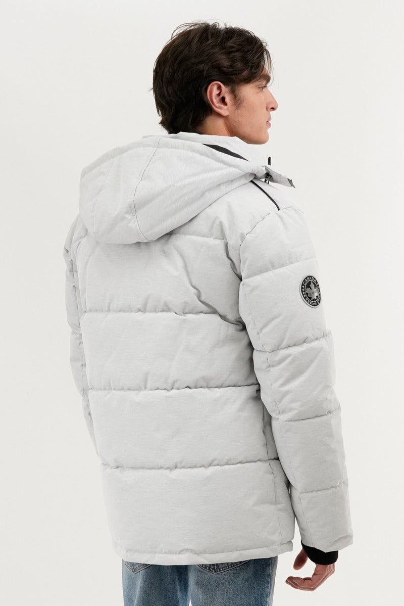 Canada Weather Gear Quilted Puffer Parka Jacket - White - Mens Parka Jackets - International Clothiers