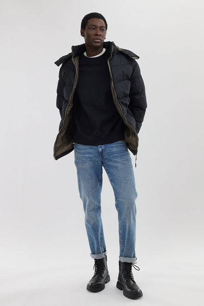 Super Triple Goose Chevron Bomber Jacket - Black - Mens Bomber Jackets - International Clothiers