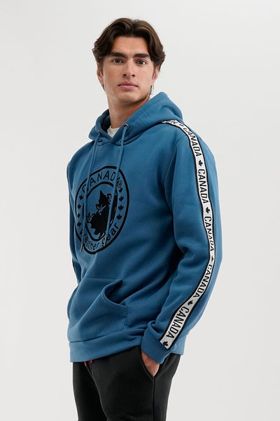 Canada Weather Gear Logo Tape Fleece Hoodie - Teal - Mens Hoodies & Sweatshirts - International Clothiers