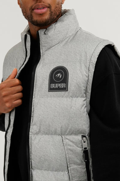 Super Triple Goose Double Pocket Bubble Vest - Grey - Mens Vests - International Clothiers