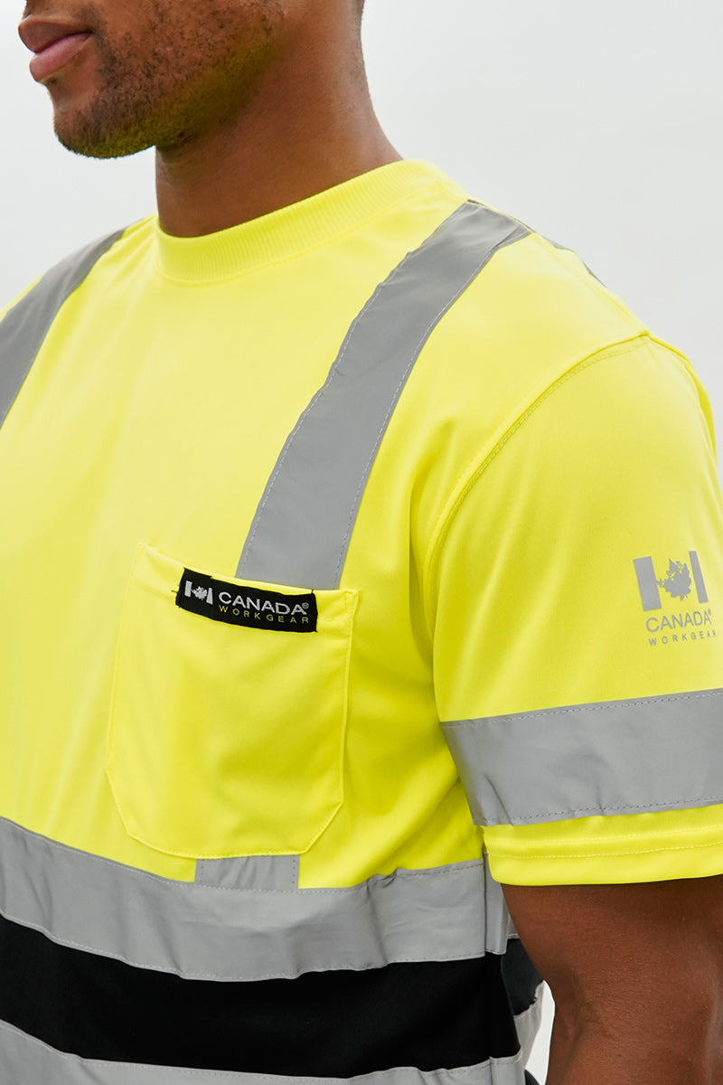 Canada Work Gear Hi-Vis Short Sleeve Tee - Yellow - Mens Tees & Tank Tops - International Clothiers