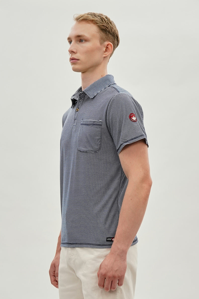 Canada Weather Gear Striped Polo Shirt - Navy - Mens Polo Shirts - International Clothiers