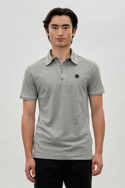 Canada Weather Gear Travel Collection Piping Detail Polo Shirt - Grey - Mens Polo Shirts - International Clothiers