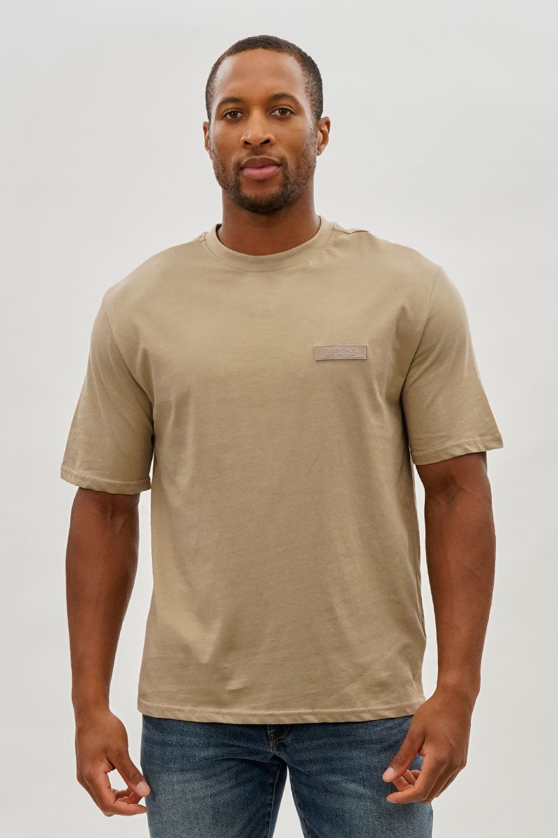Essentials Super Triple Goose Logo Print Tee - Beige - Mens Tees & Tank Tops - International Clothiers