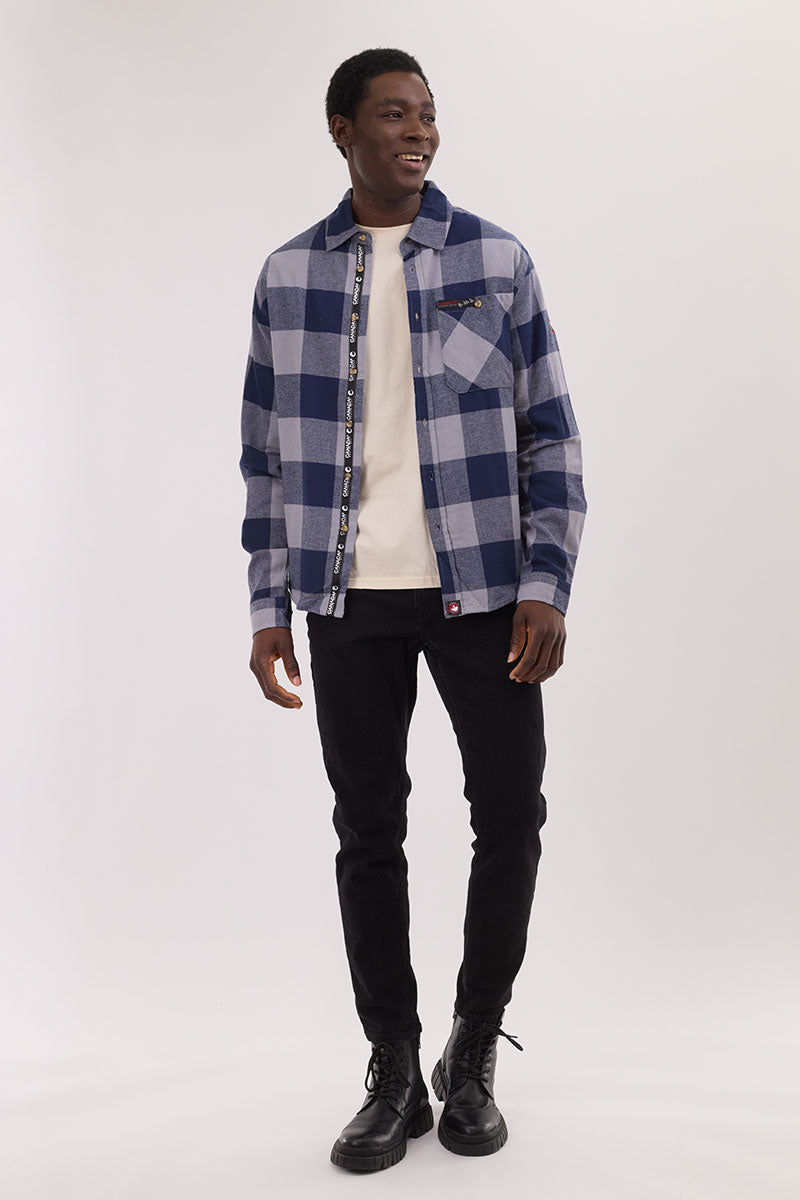Canada Weather Gear Flannel Button Up Casual Shirt - Navy - Mens Casual Shirts - International Clothiers