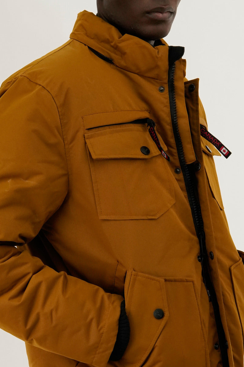 Canada Weather Gear Puffer Bomber Jacket - Caramel - Mens Bomber Jackets - International Clothiers