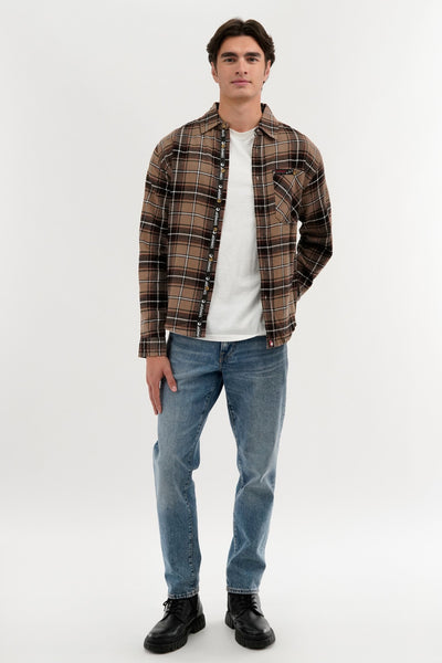 Canada Weather Gear Flannel Button Up Casual Shirt - Taupe - Mens Casual Shirts - International Clothiers