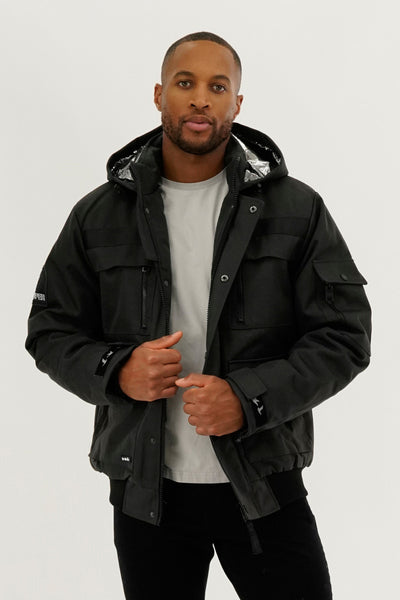Super Triple Goose Thermal-Foil Lining Bomber Jacket - Black - Mens Bomber Jackets - International Clothiers