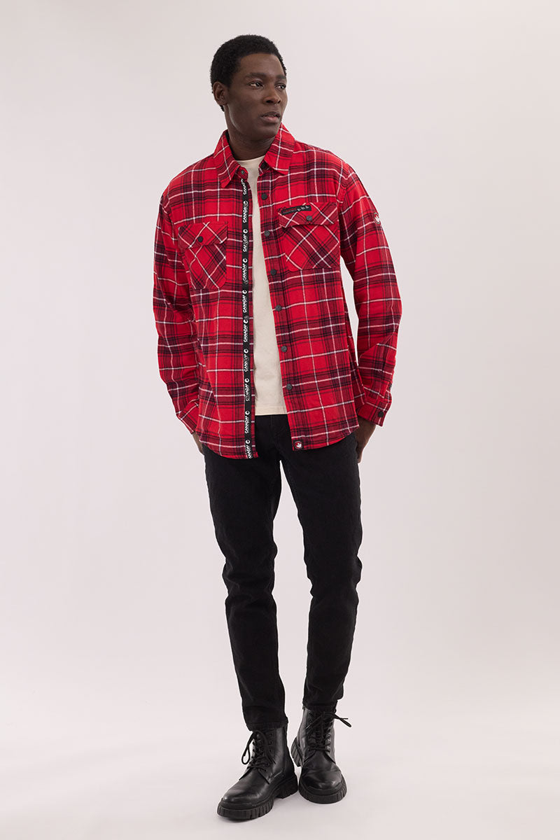 Canada Weather Gear Flannel Button Up Casual Shirt - Red - Mens Casual Shirts - International Clothiers