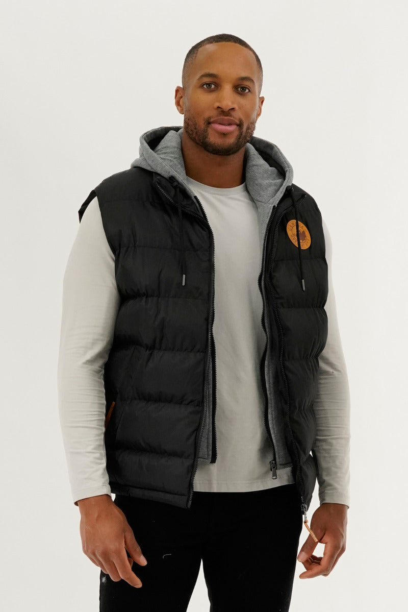 Canada Weather Gear Hooded Puffer Vest - Black - Mens Vests - International Clothiers